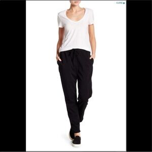 James Perse Contrast Stitch Drawstring Pants in Black Size 0